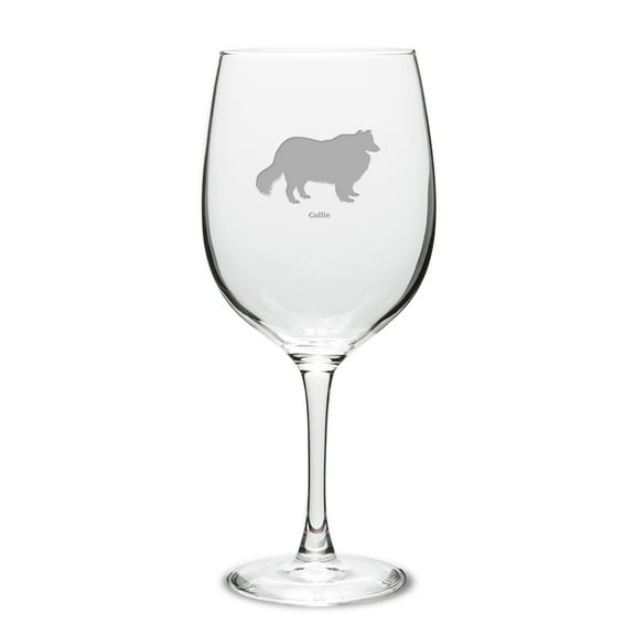 Collie Deep Etched 19 oz Classic Red Wine Glass