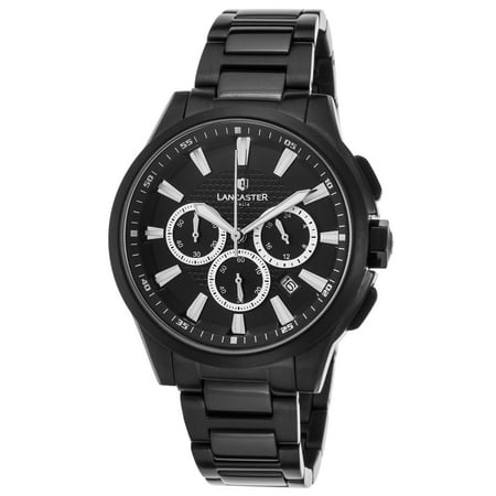 Lancaster Italy Ola0667c-Mb-Bk-Nr Women's Apollo Chrono Black Ion Plated Ss And Dial Black Ion Plated Ss Watch