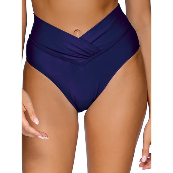 Sunsets Womens Indigo Summer Lovin' V-Front Bikini Bottom Style-31B-INDIG Swimsuit