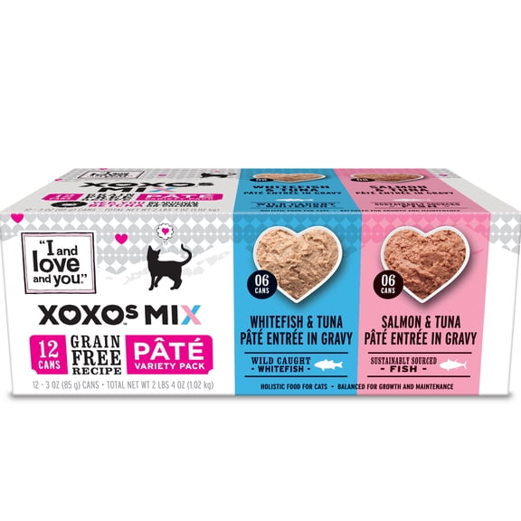 "I and love and you" XOXOs, Whitefish, and Tuna Pate' Canned Wet Cat Food