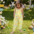 thumbnail image 4 of hengsof Easter Printed Romper for Girls Casual Loose Sleeveless Suspender Romper Fashionable Backless Pocket Overalls for Children 1-6 Years, 4 of 5
