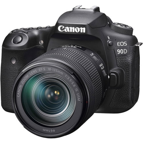Pre-Owned Canon EOS 90D - Digital camera - SLR - 32.5 MP - 4K / 30 fps - 7.5x optical zoom EF-S 18-135mm IS USM lens - Wi-Fi, Bluetooth