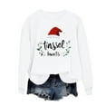 thumbnail image 6 of Ounisa Women Christmas Fleece Sweaters Long Sleeve Crewneck Blouse Pullover Christmas Hat Graphic Sweatshirts Holiday Graphic Shirts, 6 of 6