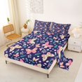 thumbnail image 2 of Manfei Bohemian Butterfly Floral Bed Sheets,Countryside Leaves Full Size Sheets,4-Piece,1 Flat Sheet,1 Fitted Sheet and 2 Pillowcases, 2 of 6