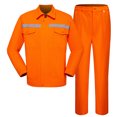 thumbnail image 1 of Penkiiy Unisex Work Suit With Long Sleeves Coat Jacket And Reflective Pants Color Blocking Set 2XL Orange, 1 of 4