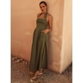thumbnail image 5 of Summer Dresses for Women 2025 Halter Maxi Wedding Guest Party Cocktail Semi Formal Elegant Sundress Dark Green L, 5 of 9