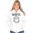 thumbnail image 3 of Graduate 90s Throwback Graduation Unisex Fleece Graphic Zip Up Hoodie Brisco Brands 2X, 3 of 5