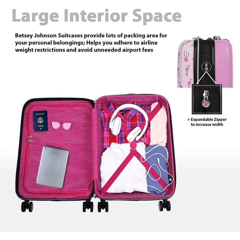Betsey Johnson 30 inch Checked Suitcase Collection - Hardside