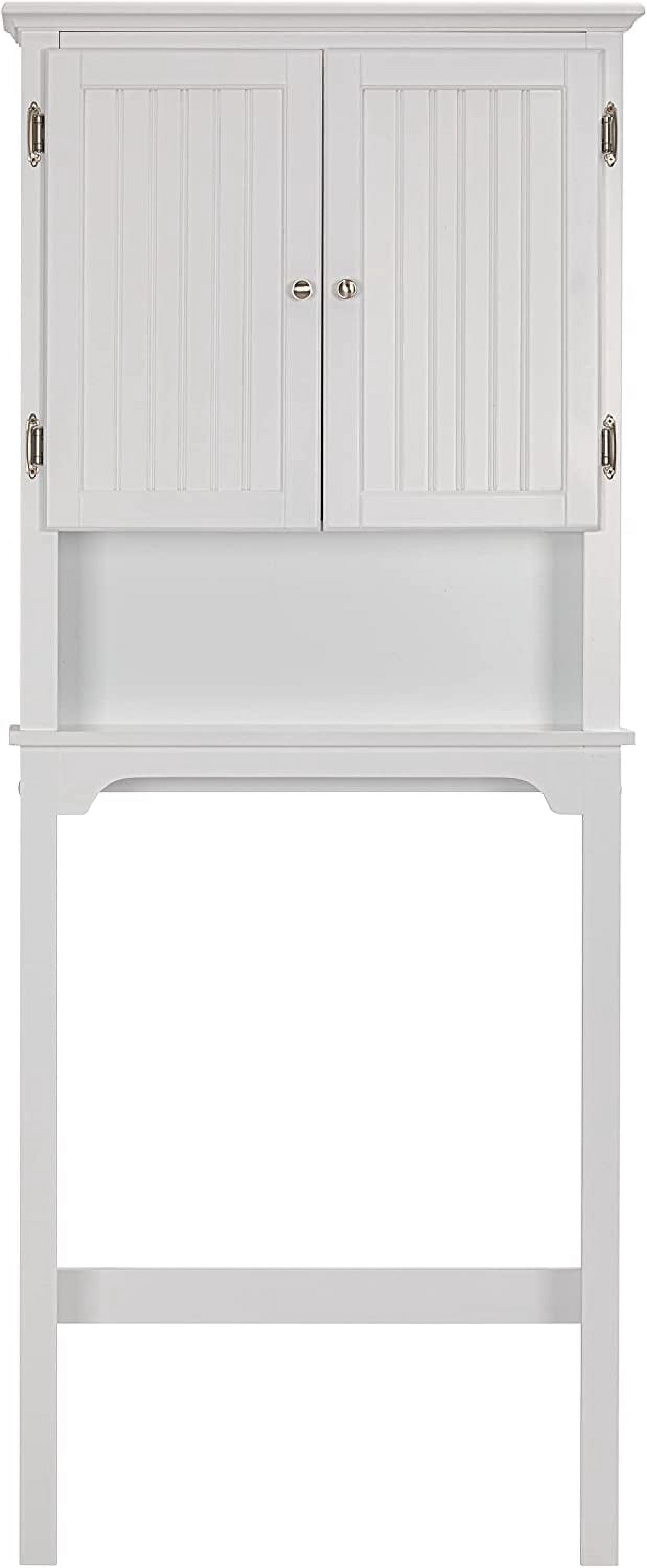 UTEX Bathroom Storage Over The Toilet, Bathroom Cabinet Organizer with Adjustable Shelves and Double Doors, Wood Bathroom Space Saver, White