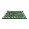thumbnail image 2 of Ahgly Company Machine Washable Indoor Square Persian Turquoise Blue Traditional Area Rugs, 5' Square, 2 of 4