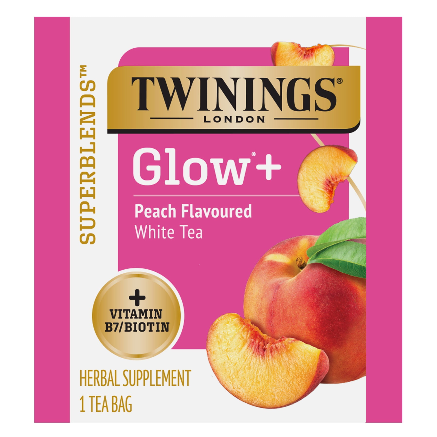 貴重 VELENCE マグカップ brightwin 2gether Twinings Superblends Glow+ Vitamin B7/Biotin Peach Flavoured