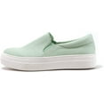 thumbnail image 2 of Soda Flat Women Shoes Slip On Loafers Casual Sneakers Memory Foam Insoles Hidden Platform / Flatform Round Toe HIKE-G Green Light Mint 7.5, 2 of 5