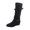 Black, variant on Knee High Boots Women, Fold Over Shark Boots Pointed Toe block heels Wide Calf,Minimalist Street Style Faux Leather Boots for Fall & Winter