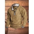 thumbnail image 2 of Men's Western Fleece Jackets Sweatshirts Vintage Quarter Zip Pullover Western Casual Long Sleeve Country Sweatshirt, 2 of 3
