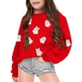 thumbnail image 3 of Kiijoy Girls Halloween Sweatshirt Cartoon Ghost Print Casual Pullover Top, Sizes 9-10, 3 of 3