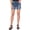 Hazel, variant on EARNEST SEWN NEW YORK Womens Blue Denim Pocketed Distressed Button Fly Frayed Hem Shorts Shorts 30