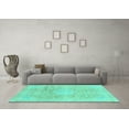 thumbnail image 3 of Ahgly Company Indoor Square Abstract Turquoise Blue Modern Area Rugs, 5' Square, 3 of 4