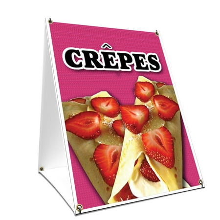 A-frame Sidewalk Crepes Sign With Graphics On Each Side | 18