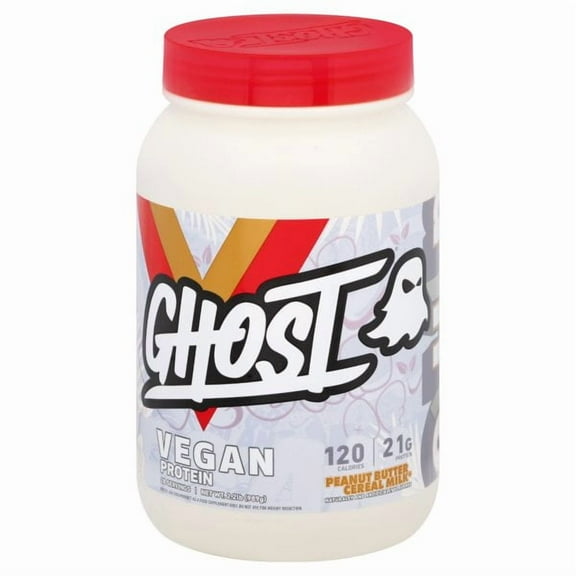Ghost 100% Vegan Plant Based Protein Powder 2lb Tub (Peanut Butter Cereal Milk, 2lb)