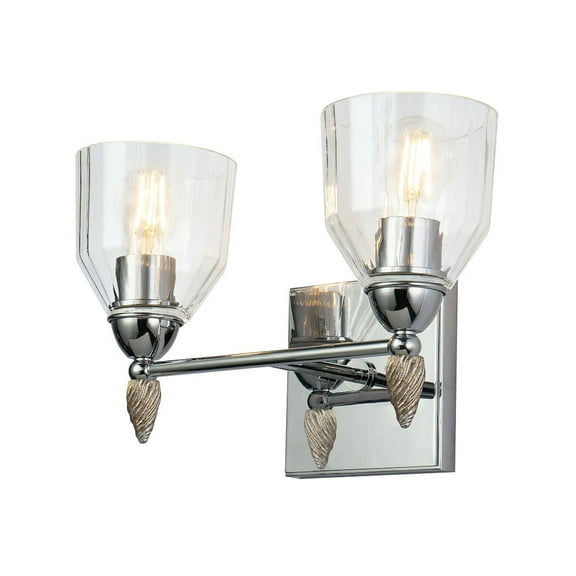 Lucas McKearn Felice 2-light Silver Acorn-shaped Bath Vanity Light in Chrome