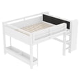 thumbnail image 6 of Harper & Bright Designs Full Size Loft Bed with Bookcases and Desk, Solid Wood Low Loft Bed Frame with Drawers and Blackboard for Boys and Girls, White, 6 of 10
