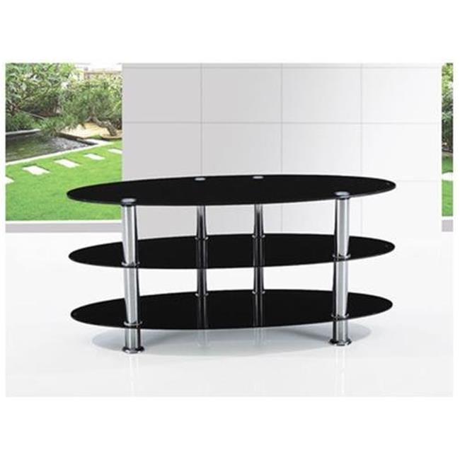 Oval Glass TV Stand