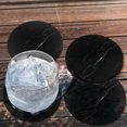 thumbnail image 4 of CARIBOU Drink Round Fabric Felt Neoprene Coasters Set of 4pcs, Oriental Black Marble, 4 of 4