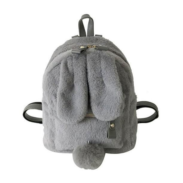 Women Bunny Backpack Plush Mini Fluffy Rabbit Ear Backpack Fuzzy Bunny Satchel Casual Daypack for Girls Walmart