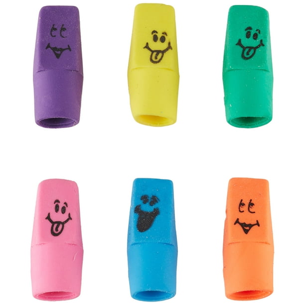 Funny Face Neon Pencil Top Erasers Party Favors 144 Pieces Walmart Com