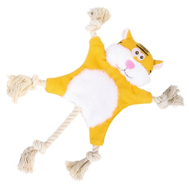 Transemion Polyester Stylish Pet Toy For Dogs Easy To Clean And Safe For Playtime Good Gift Plush Dog Toy tiger 1Set