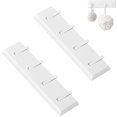 thumbnail image 1 of Perchero de pared plegable de 2 piezas con 4 ganchos retráctiles (blanco), 1 of 5