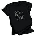 thumbnail image 5 of Fesfesfes Womens Tshirts Graphic Women's Valentine's Day Printed Short Sleeved Round Neck T-shirt Tops Shirts for Women XL(US:10), 5 of 7