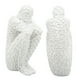thumbnail image 2 of Estatua del pensador para estanterías elegantes de dormitorio y oficina Sujetalibros escultural de mosaico de resina blanca Eco-Chic, 2 of 8