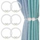 thumbnail image 1 of Alzapaños magnéticos para cortinas con perlas, decoración magnética para oficina, hogar, hotel, color blanco, 1 of 5