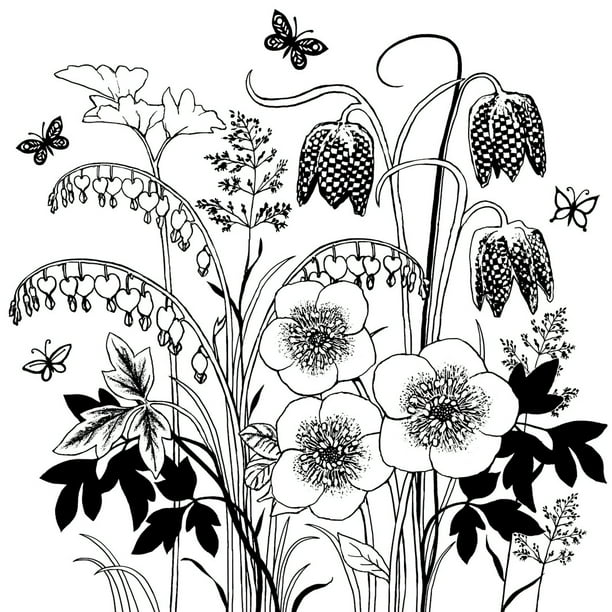 Crafty Individuals Unmounted Tampon en Caoutchouc 4.75"X7" Pkg-Spring Jardin de Fleurs