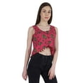 thumbnail image 4 of Moomaya Printed Tassels Crop Top For Womens Summer Button Down Sleeveless Blouse, 4 of 8