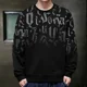 thumbnail image 3 of Ropa para hombre Sudaderas empalmadas para hombre Jersey bordado Camiseta sin capucha Top negro de una pieza Estilo coreano Ofrece calidez, 3 of 5