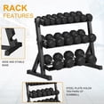 thumbnail image 4 of 450LB Premium Rubber Coated Hex Dumbbell Set with Storage Rack, Home Gym Strength Training Equipment for Men & Women, Non-Slip, Durable & Space-Saving, for Home and Gym, 4 of 7