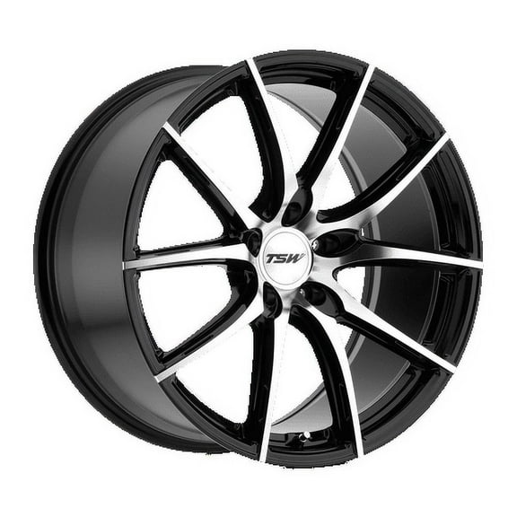 Tsw Sprint 19X9.5 5X112 35Et 76.1Cb Gloss Black W/ Mirror Cut Face Wheel