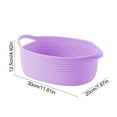 thumbnail image 2 of Purple Woven Storage Basket With Handle For Home Organization Wardrobe Shelf Decor Includes Ribbon And Gift Bag Purple, 2 of 6