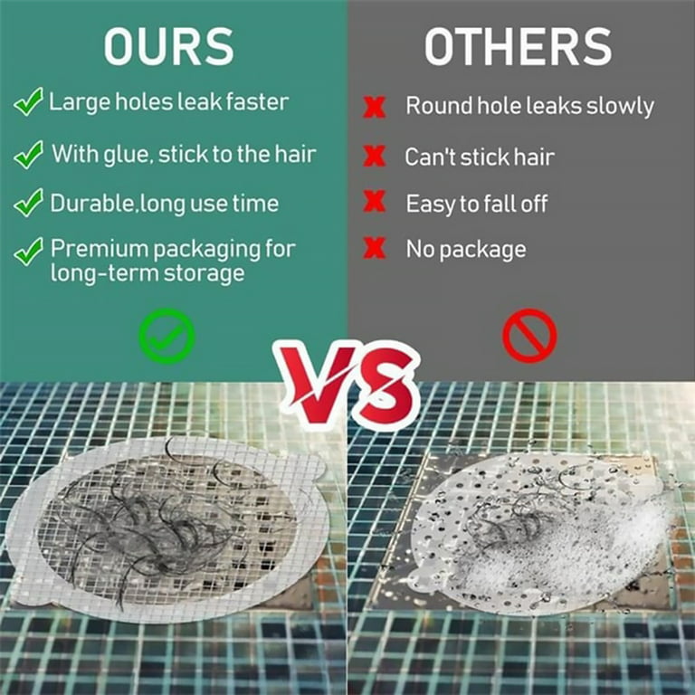 Disposable Hair Catcher Shower Drain Mesh Stickers, Cutable Shower Drain  Cover Hair Catcher for Any Length,Hair Stopper for Linear Shower Drain with