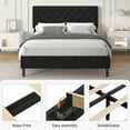 thumbnail image 6 of 4 EVER WINNER Full Bed Frame, Full Upholstered Platform Bed with Button Tufted Headboard, Black, 6 of 7