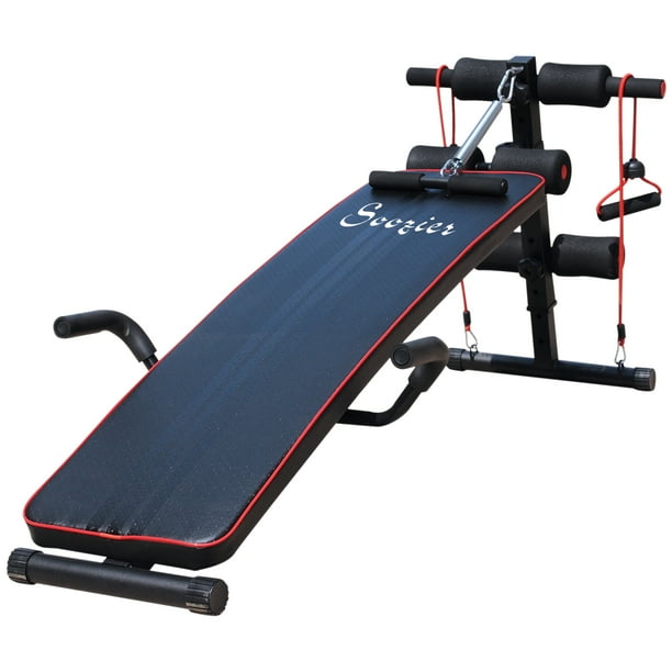 Soozier Sit Up Bench Core Workout Adjustable Thigh Support