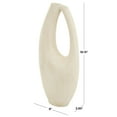 thumbnail image 3 of DecMode 18" Abstract Curved Beige Paper Mache Vase with Handle, 3 of 12