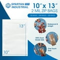 thumbnail image 6 of Spartan Industrial - 10” X 13” (100 Count) 2 Mil Clear Plastic Poly Bags With Resealable Zipper, 6 of 6