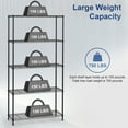 thumbnail image 5 of Qunler 5-Tier Storage Shelf Unit, 72"H x 36"L x 14"W Metal Wire Shelving Rack for Kitchen Garage Living Room, Adjustable Layer Height, 750lbs Capacity, Black, 5 of 15