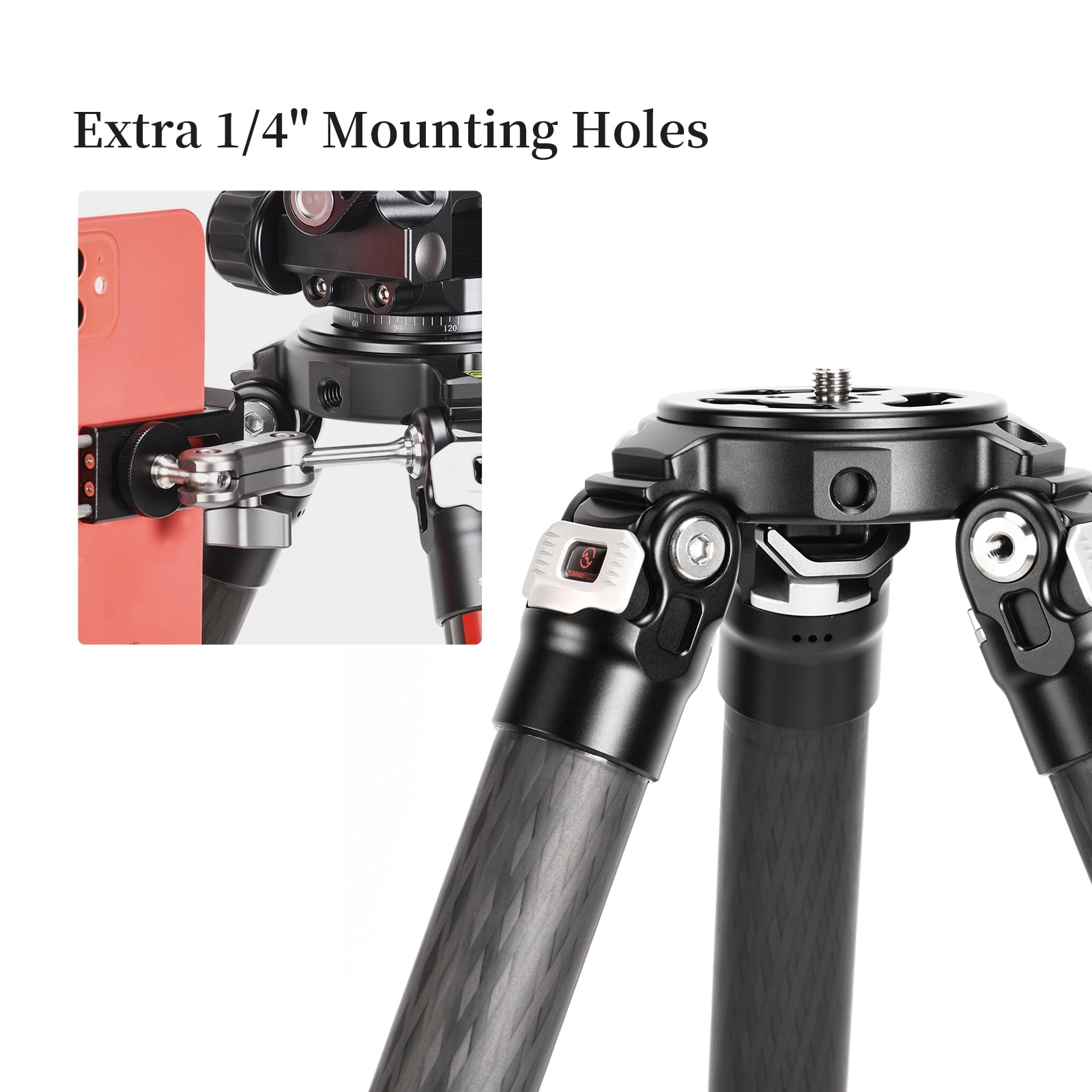 SUNWAYFOTO T3650CM Fiber Tripod for Video Camera Photography Weight Outdoor Tripod Waterproof,55.0lb Load