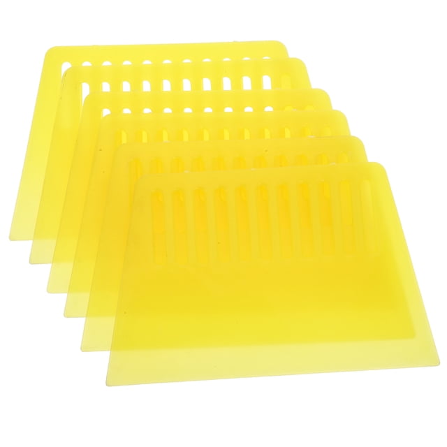 FELTECHELECTR 6Ud Raspador Plástico Amarillo Para Pegar Papel Tapiz Y Aplicar Pintura Con Mango Resistente De PVC