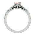 thumbnail image 3 of Pear Cut Pink Morganite Halo Diamond Wedding Ring Set 14K White Gold (I,I1), 3 of 5