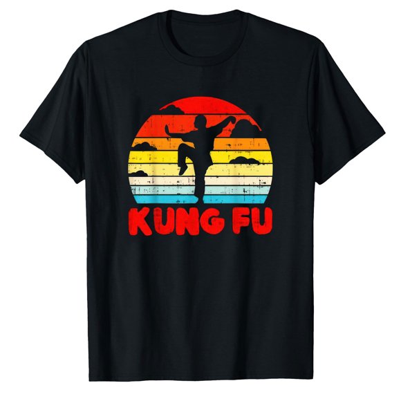 AALJY Kung Fu Crane Pose Retro Wushu Chinese Martial Arts Gift T-Shirt